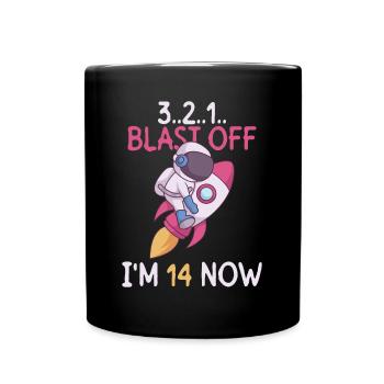 3..2..1.. Blast Off - J’ai 14 ans maintenant - 14e anniversaire - Mug uni - noir - Devant