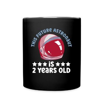 This future astronaut is 2 years old - Full Colour Mug - black - Front