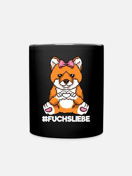Fuchsliebe Fuchsmama Fuchs Mama Herz - Tasse einfarbig - Schwarz