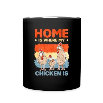 Poulets Fermier à domicile Poulet - Mug uni - noir - Devant