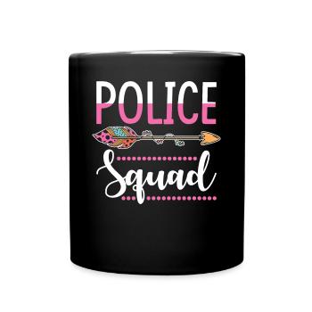 Polizistin Gruppe - Tasse einfarbig - Schwarz - Vorne