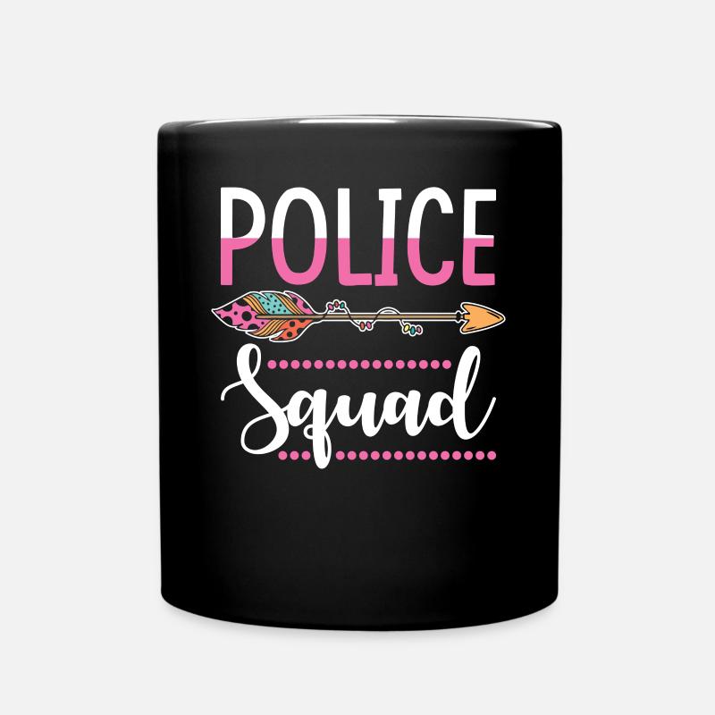 Polizistin Gruppe - Tasse einfarbig - Schwarz