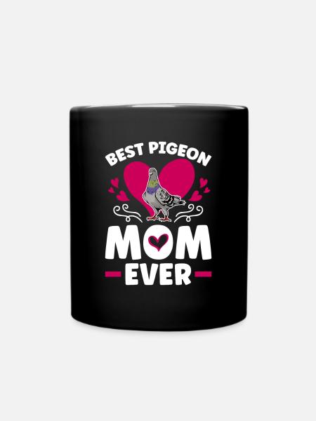 Tauben Mama Taubenzüchterin Pigeon Mom - Tasse einfarbig - Schwarz