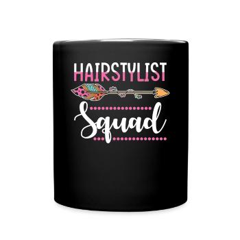 Haarstylistin Gruppe - Tasse einfarbig - Schwarz - Vorne