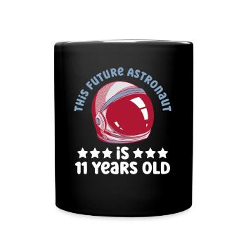 This future astronaut is 11 years old - Full Colour Mug - black - Front
