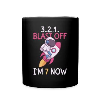 3..2..1.. Blast Off - I' Now - 7ème anniversaire - Mug uni - noir - Devant