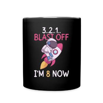 3..2..1.. Blast Off - J’ai 8 ans maintenant - 8e anniversaire - Mug uni - noir - Devant