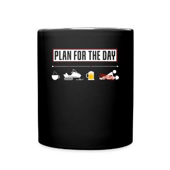 Plan amusant pour la motoneige de jour - Mug uni - noir - Devant