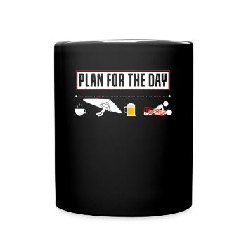 Fun plan for the day paragliding - Full Colour Mug - black - Front