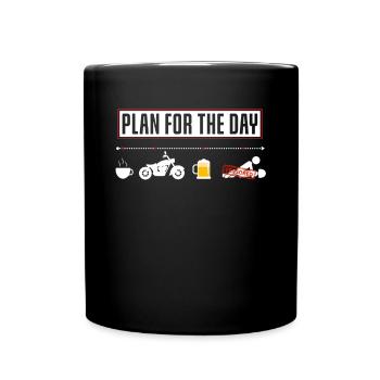 Plan amusant pour la moto de jour - Mug uni - noir - Devant