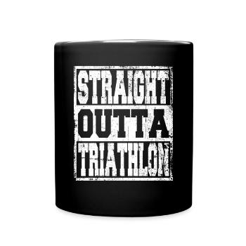 Triathlon saying funny - Full Colour Mug - black - Front