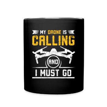 Mon drone appelle - Mug uni - noir - Devant