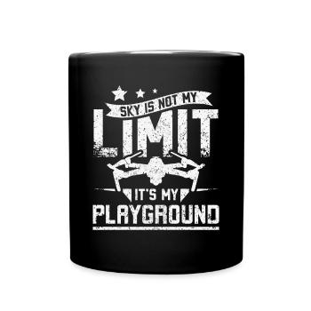 Sky is not my limit its my playground drone pilot - Full Colour Mug - black - Front
