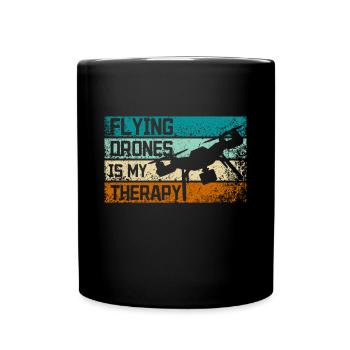 Voler des drones est ma thérapie - Mug uni - noir - Devant