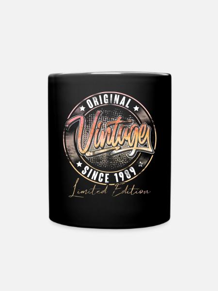1989 Geburtsjahr Geburtstag Vintage - Tasse einfarbig - Schwarz
