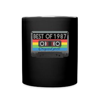 Best Of 1987 Vintage Kassette Retro Geburtstag - Tasse einfarbig - Schwarz - Vorne