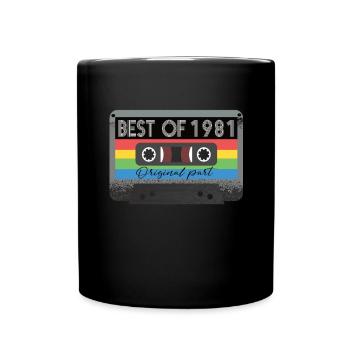Best Of 1981 Vintage Cassette Retro Anniversaire - Mug uni - noir - Devant
