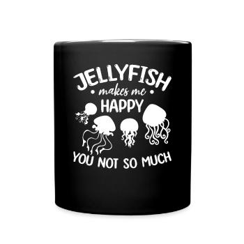 Les méduses me rendent heureux tu ne me fais pas tellement - Mug uni - noir - Devant