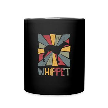 Whippet - Tasse einfarbig - Schwarz - Vorne