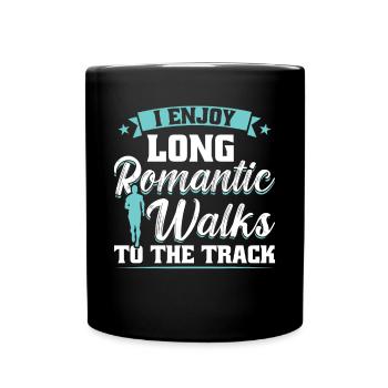 J’aime les longues promenades romantiques à la course - Mug uni - noir - Devant