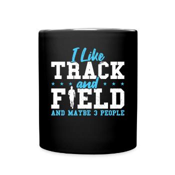 J’aime l’athlétisme et peut-être 3 personnes - Mug uni - noir - Devant