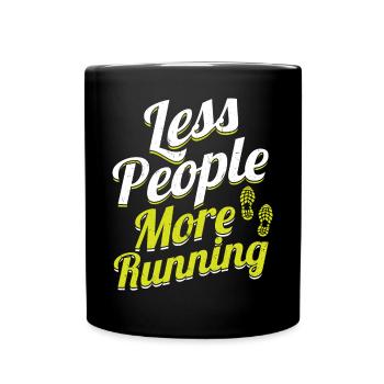 Moins de monde, plus de course à pied - Runner - Mug uni - noir - Devant