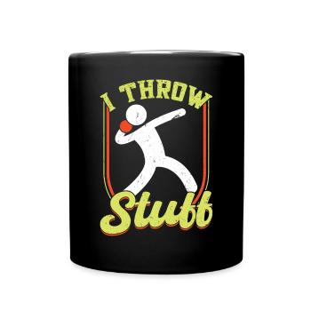 Je lance des choses lancer du disque et lancer du poids athlète - Mug uni - noir - Devant