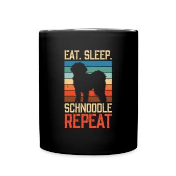 Eat Sleep Schnoodle Repeat - Tasse einfarbig - Schwarz - Vorne