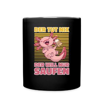Saufen Bier Trinken Anime - Lustiges Saufen - Tasse einfarbig - Schwarz - Vorne