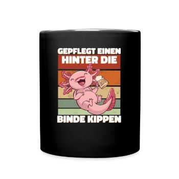 Lustiges Saufen Bier Trinken - Tasse einfarbig - Schwarz - Vorne