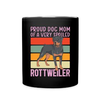 Rottweiler Mom Frauchen Hundebesitzer Geschenk - Tasse einfarbig - Schwarz - Vorne