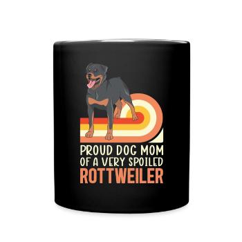 Rottweiler Mom | Frauchen Hundebesitzer Geschenk - Tasse einfarbig - Schwarz - Vorne