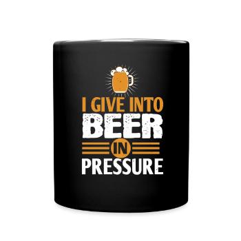 Je cède à la bière sous pression - Mug uni - noir - Devant