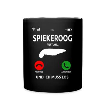 Spiekeroog Nordsee Ostfriesische Insel Geschenk - Tasse einfarbig - Schwarz - Vorne