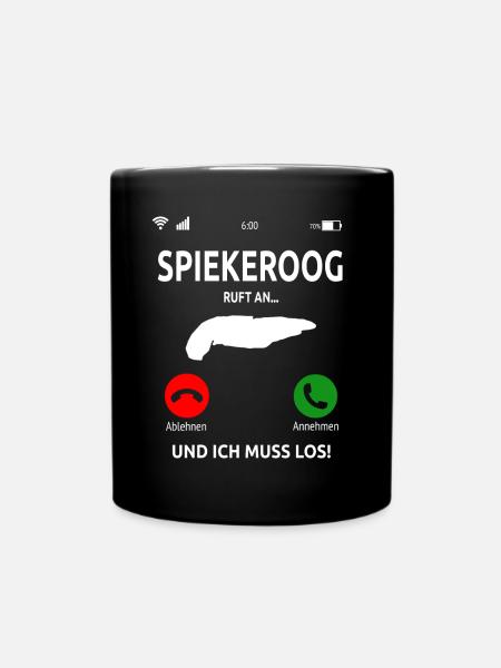 Spiekeroog Nordsee Ostfriesische Insel Geschenk - Tasse einfarbig - Schwarz