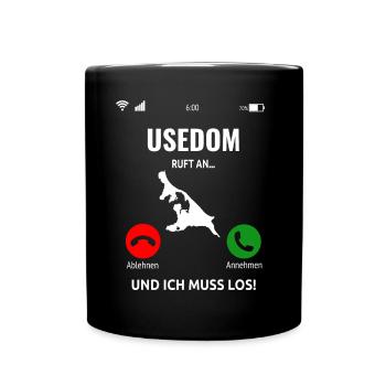 Usedom Insel Ostsee Urlaub Idee - Tasse einfarbig - Schwarz - Vorne
