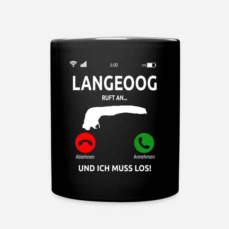Langeoog Nordsee Ostfriesische Insel Geschenk - Tasse einfarbig - Schwarz