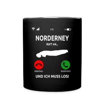 Norderney Nordsee Ostfriesische Insel Geschenk - Tasse einfarbig - Schwarz - Vorne