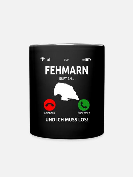 Fehmarn Insel Ostsee Burg Urlaub Idee - Tasse einfarbig - Schwarz