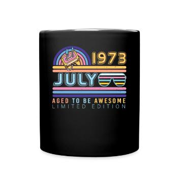 1973 Juli Retro - Tasse einfarbig - Schwarz - Vorne