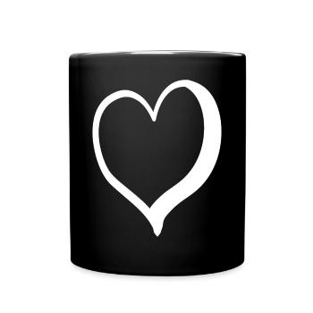 Cœur blanc et froid - Mug uni - noir - Devant