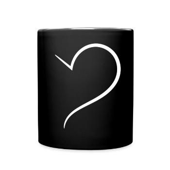 Noble White Half Heart - Full Colour Mug - black - Front