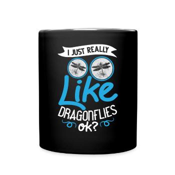 Dragonflies Flying Insect Quotes Entomologist - Full Colour Mug - black - Front