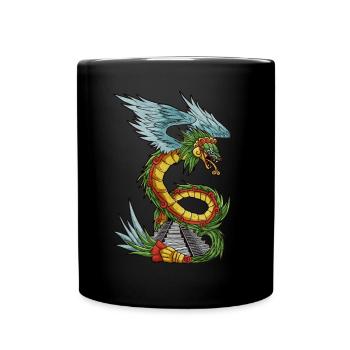 Quetzalcoatl Ancient Aztec Serpent Mayan Tempe - Full Colour Mug - black - Front