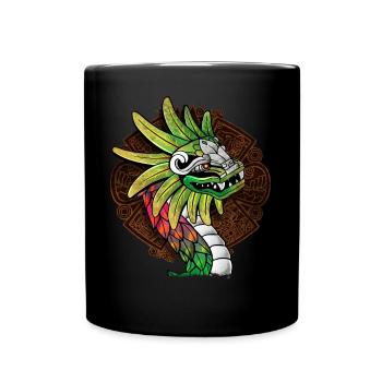 Quetzalcoatl Aztecs Feathered Snake Maya Inca - Full Colour Mug - black - Front