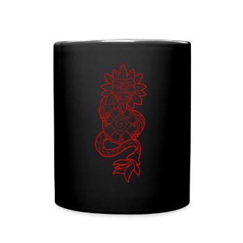 Quetzalcoatl Aztekenschlange Maya Aztekenstein Ink - Tasse einfarbig - Schwarz - Vorne