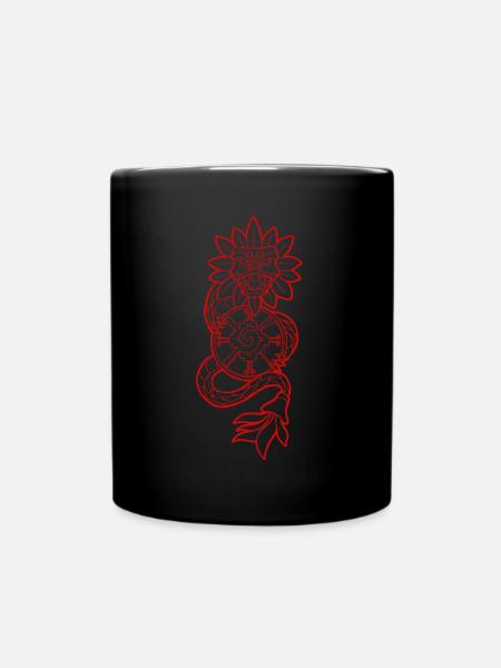Quetzalcoatl Aztec Snake Maya Aztec Stone Ink - Mug uni - noir