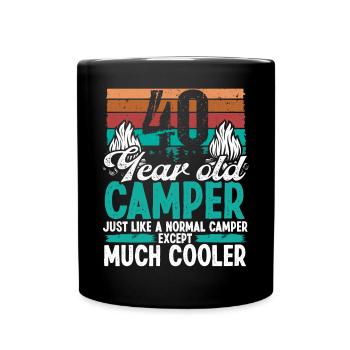 40 Year Old Camper Scouting Camping 40 Birthday - Full Colour Mug - black - Front