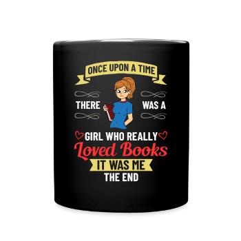 Buch Mädchen Lesen Frauen Bücherwurm Bibliothekar - Tasse einfarbig - Schwarz - Vorne