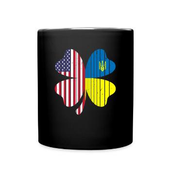 Ukraine Amérique Drapeau Cloverleaf - Mug uni - noir - Devant
